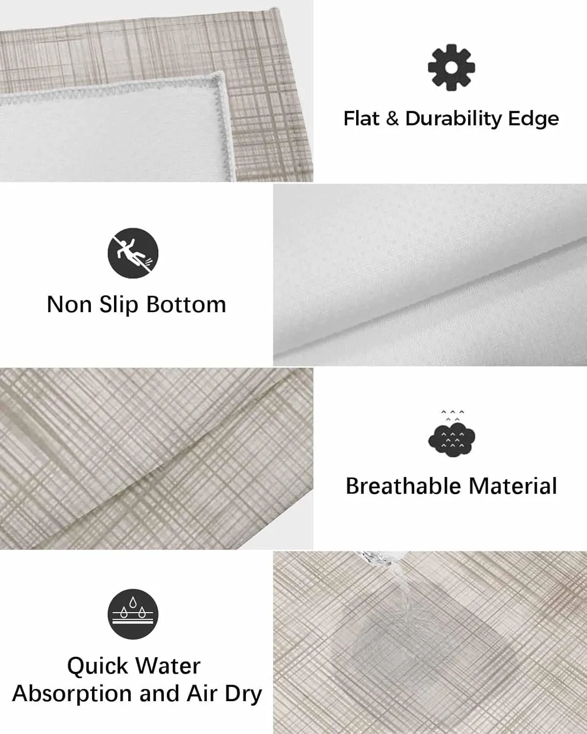 Outdoor Rug 4x6 ft for Patio Lattice Cotton Texture Non Slip Patio Area Rugs Outside Floor Mat, Indoor/Outdoor Carpet for Deck, Backyard, Camping, Balcony, Picnic