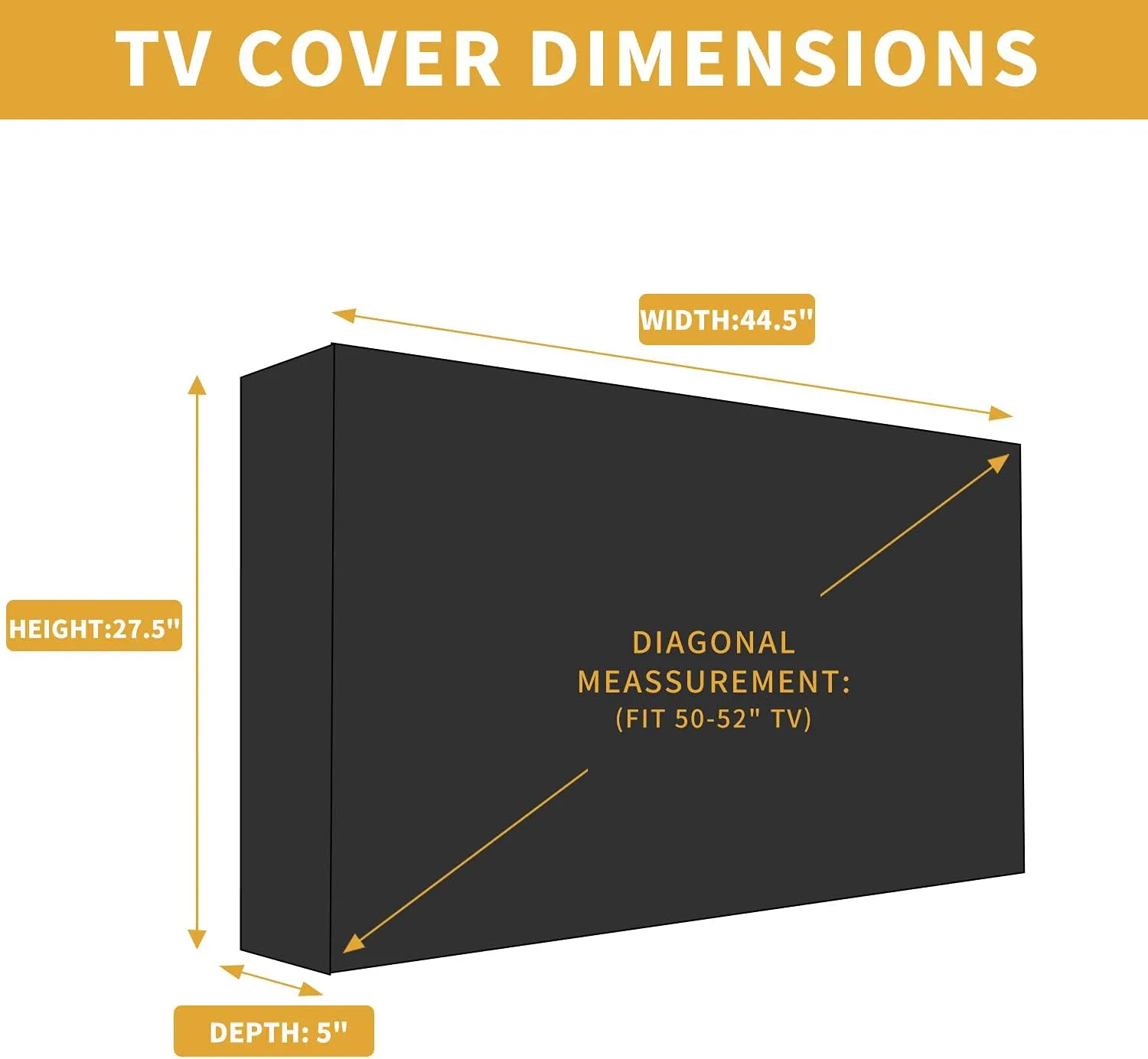 Outdoor TV Cover for 50 to 52 inches LCD, LED, Waterproof, Weatherproof and Dust-Proof TV Screen Protectors with Cleaning Cloth (52 inch,Camel)