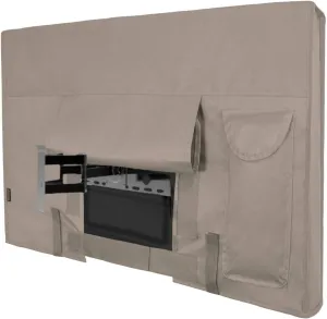 Outdoor TV Cover for 50 to 52 inches LCD, LED, Waterproof, Weatherproof and Dust-Proof TV Screen Protectors with Cleaning Cloth (52 inch,Camel)