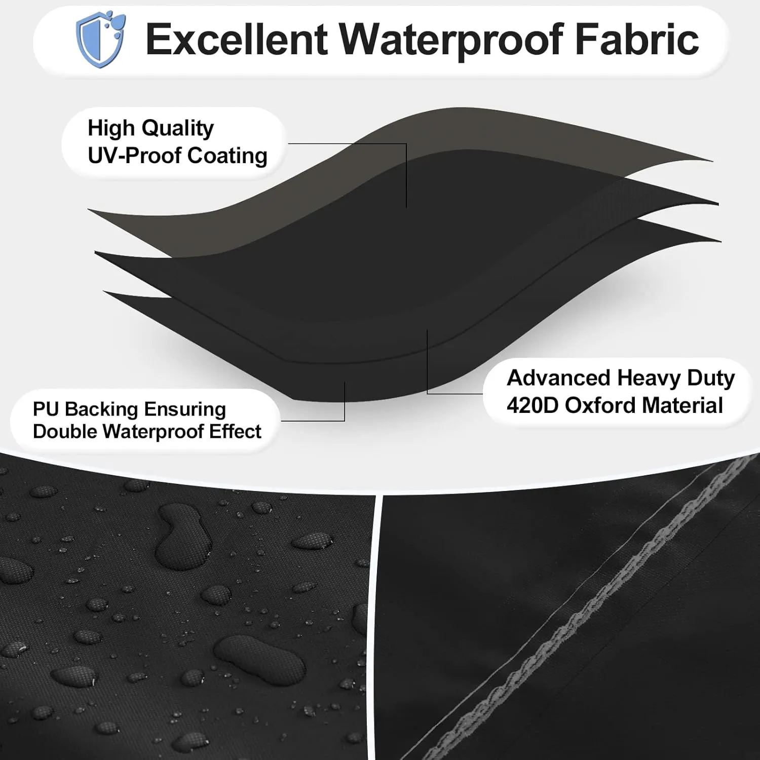 OutdoorLines Waterproof Heavy Duty BBQ Grill Cover - Universal Barbecue Grill Covers UV Resistant Barbeque Gas Grill Cover for Outdoor Universal Grills, 58L x 24W x 44H Inch, Black