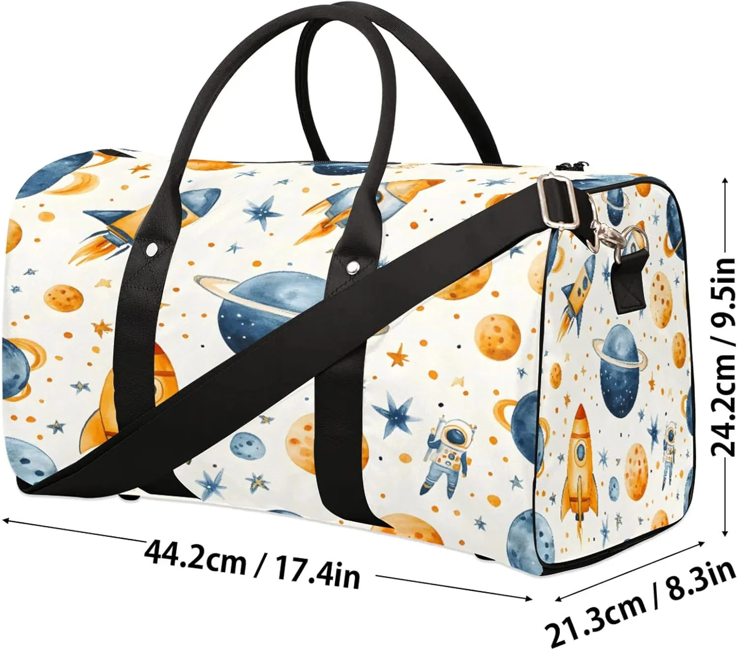Outer Space Duffle Bag for Travel, Overnight Weekend Gym Carry On Luggage Bag, Nebula Universe Planet Travel Duffel Bag for Men Women