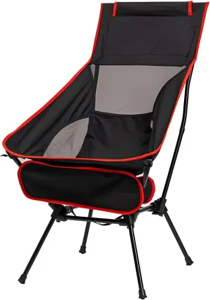 Oversized Folding Camping Chair, Adult Heavy Duty Camping Outside Folding Chair for Patio, Lawn and Outdoors, Black