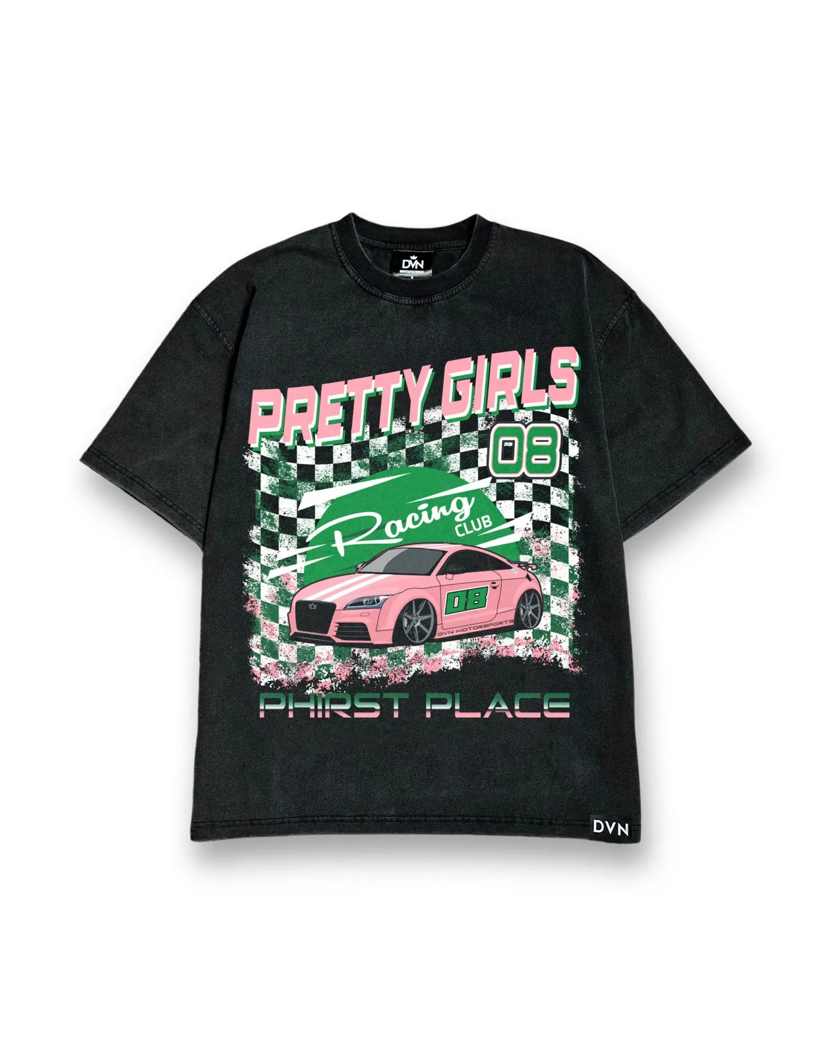Oversized Vintage Racing Tee - Pretty Girls