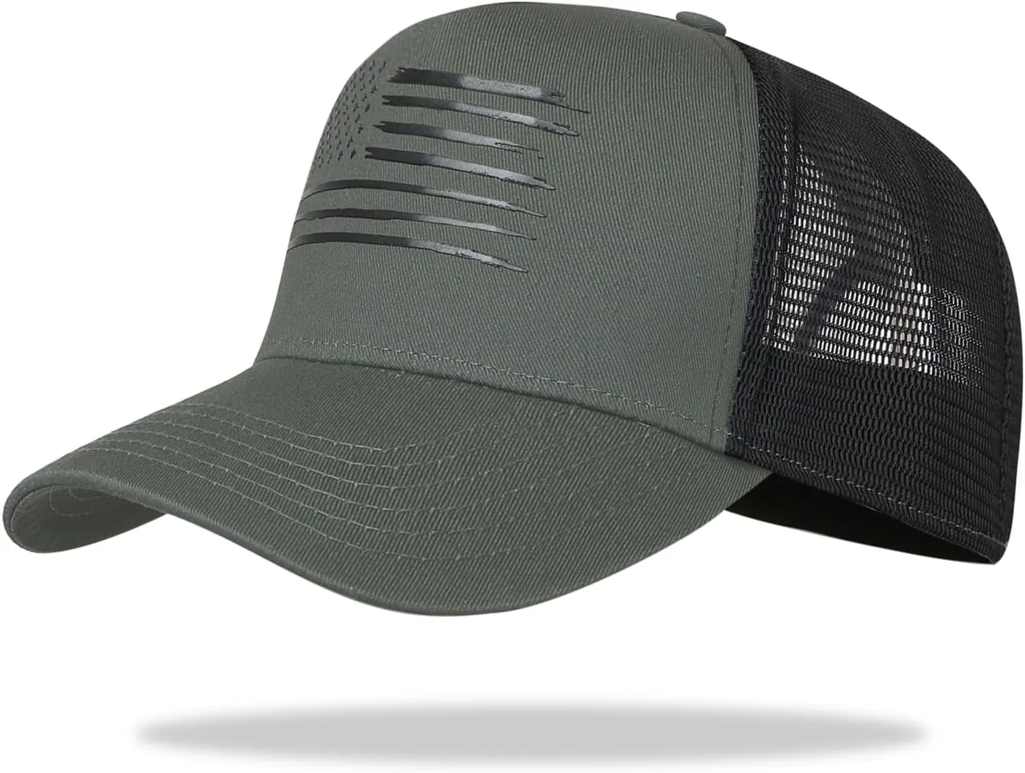 Oversized XXL American Flag Baseball Cap for Men & Women - Big Head Adjustable Snapback Hat - Patriotic Mesh Trucker Hat