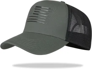 Oversized XXL American Flag Baseball Cap for Men & Women - Big Head Adjustable Snapback Hat - Patriotic Mesh Trucker Hat