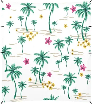 Palm Tree with Small Flower Beach Tent Camping Sun Shelters Portable Outdoor Canopy Sun Shade for Camping Trips Fishing Backyard Fun or Picnics Easy Setup with Carrying Bag