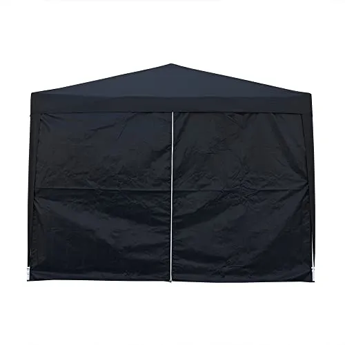 Panana Pop Up Gazebo 10''x10'' Waterproof Outdoor Garden Marquee Awning Party Tent Canopy and Carry Bag 3 X 3m (Black)