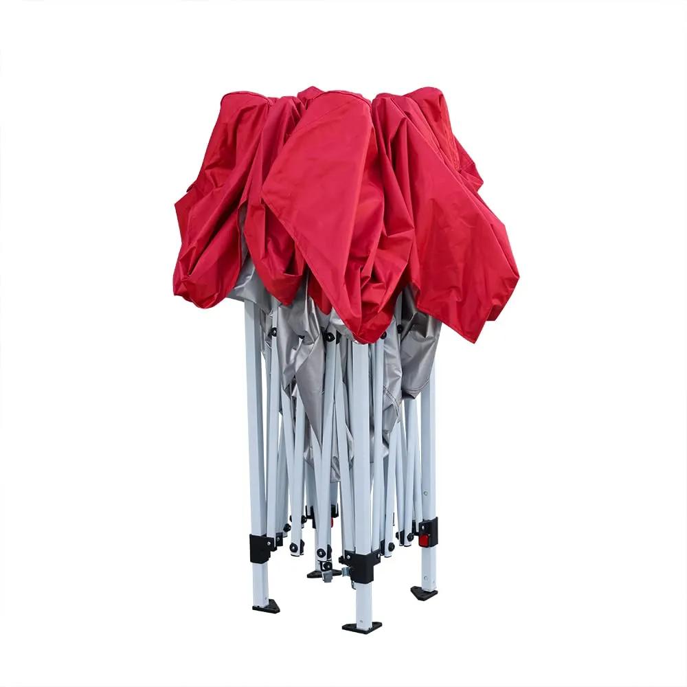 Panana Pop Up Gazebo 10''x10'' Waterproof Outdoor Garden Marquee Awning Party Tent Canopy and Carry Bag 3 X 3m(Red)