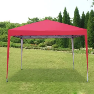Panana Pop Up Gazebo 10''x10'' Waterproof Outdoor Garden Marquee Awning Party Tent Canopy and Carry Bag 3 X 3m(Red)