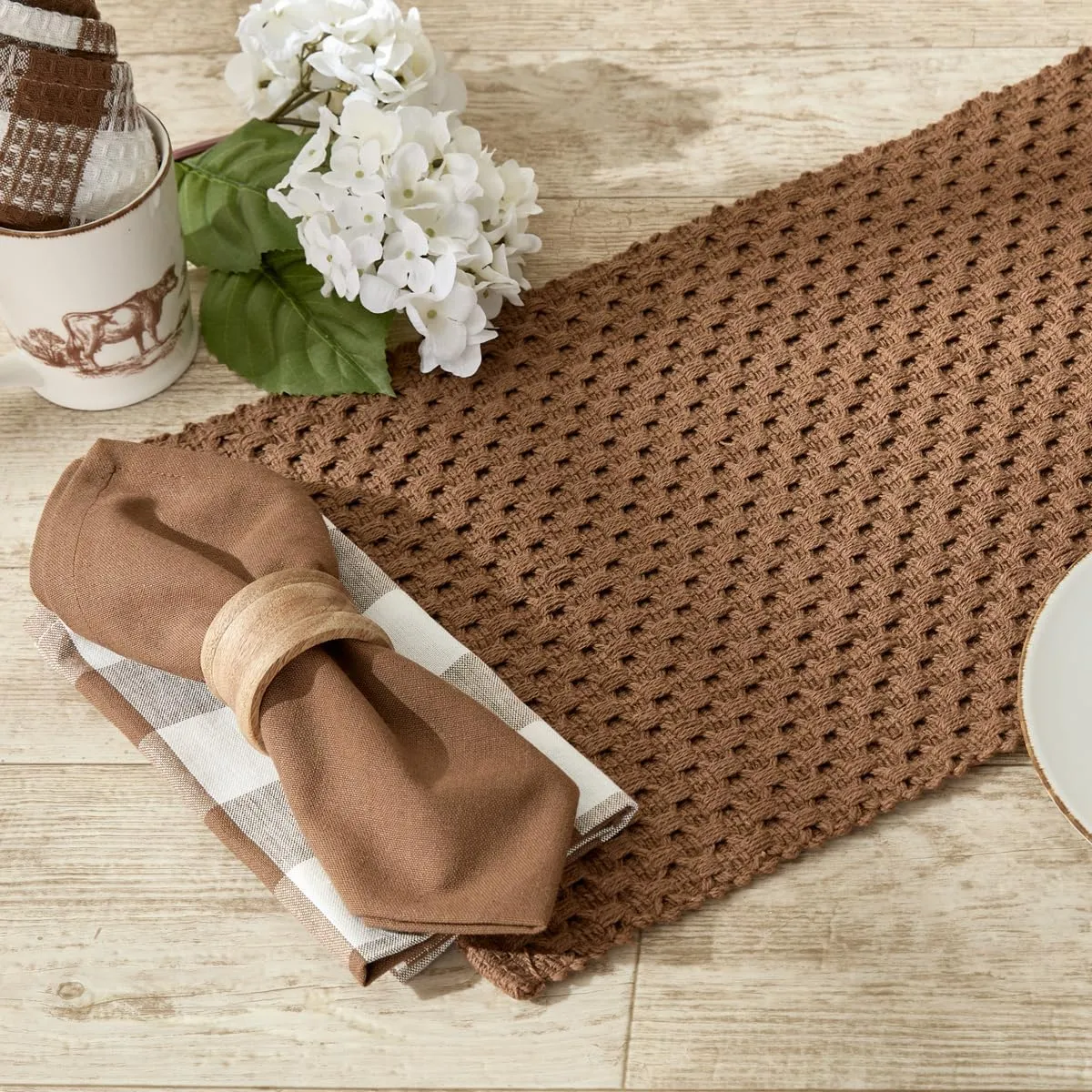 Park Designs Brown Chadwick Braided Farmhouse Table Runner 36 Inch | 13x36 Rustic Dining Table Accessory | Hand Loomed & Rugged Texture | Modern Farmhouse Table Runners 36 Inches