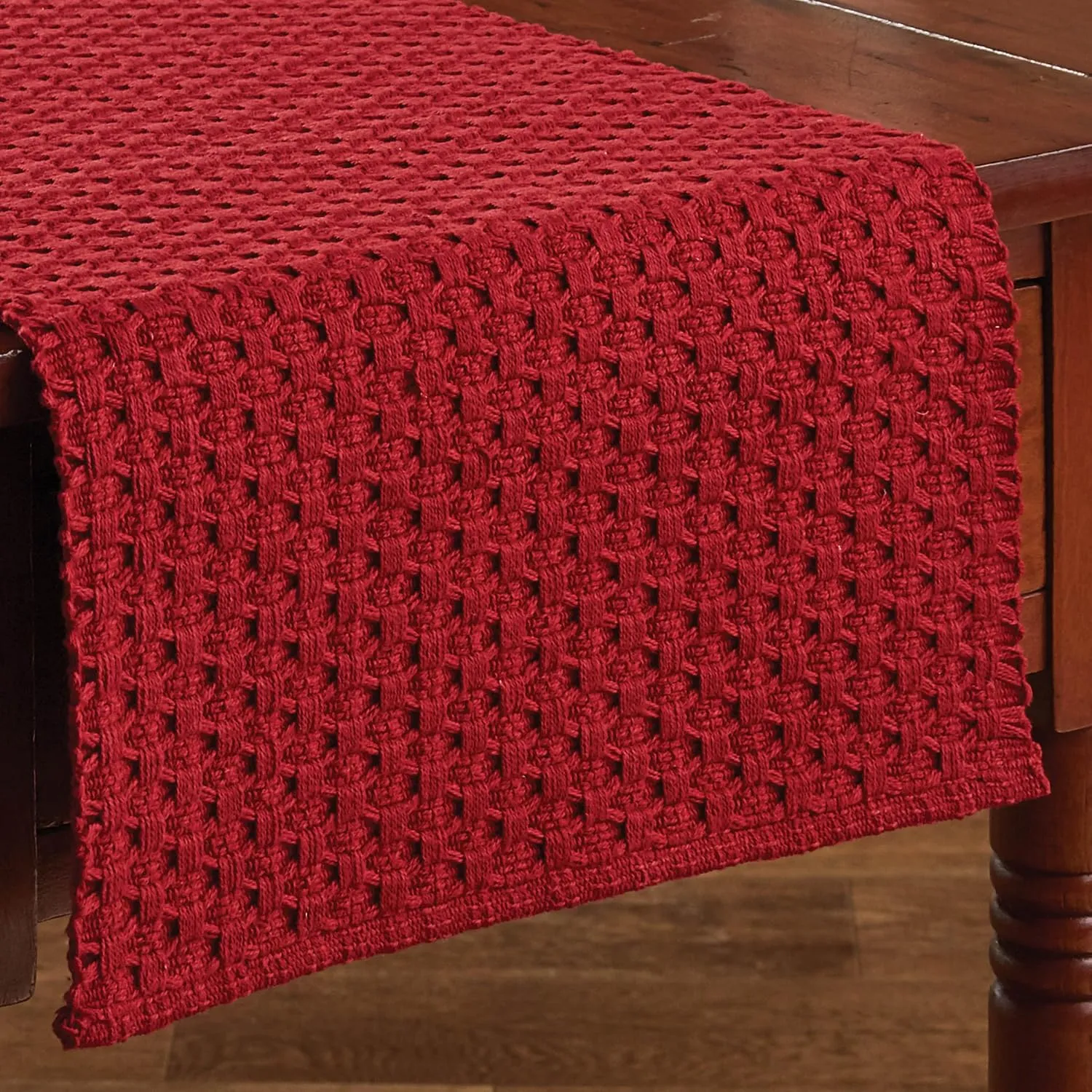 Park Designs Red Chadwick Braided Farmhouse Table Runner 36 Inch | 13x36 Rustic Dining Table Accessory | Hand Loomed & Rugged Texture | Modern Farmhouse Table Runners 36 Inches