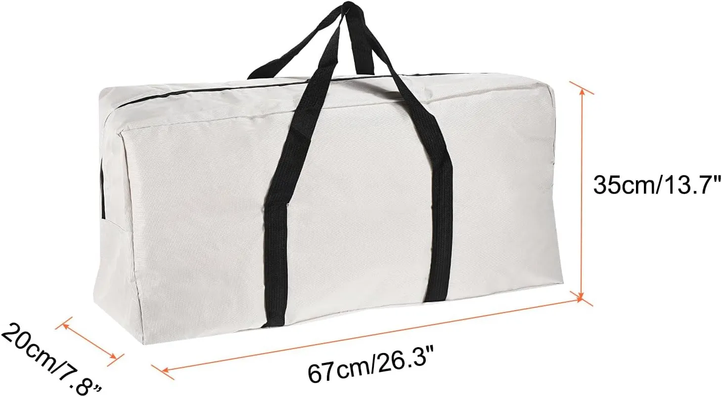PATIKIL 26" Camp Chair Replacement Bag, Large Storage Duffle Bag Waterproof Moving Bag with Zipper Foldable Canvas Tote Bag for Travel Camping, Beige (26"x13.7"x7.8")