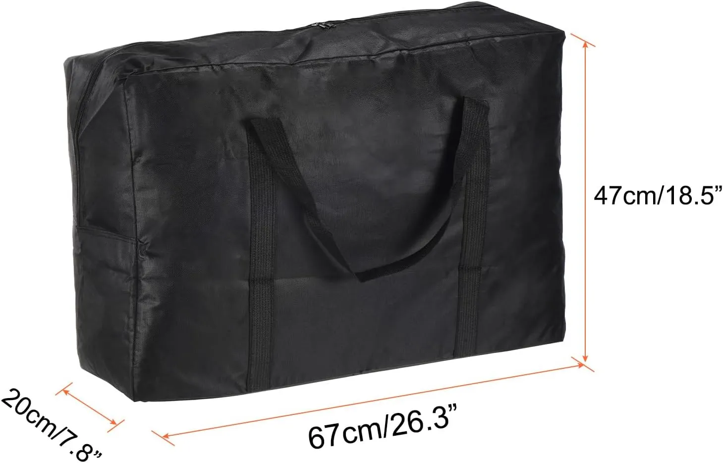 PATIKIL 26" Camp Chair Replacement Bag, Oversize Storage Duffle Bag Waterproof Moving Bag with Zipper Foldable Canvas Tote Bag for Travel Camping, Black (26"x18.5"x7.8")