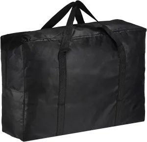 PATIKIL 26" Camp Chair Replacement Bag, Oversize Storage Duffle Bag Waterproof Moving Bag with Zipper Foldable Canvas Tote Bag for Travel Camping, Black (26"x18.5"x7.8")