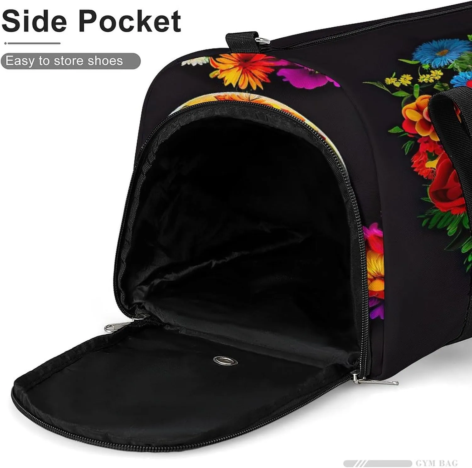 Peace Symbol Rainbow Travel Duffel Bag for Men Women with Shoe Compartment Waterproof