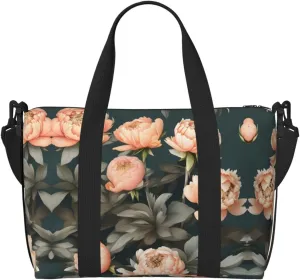 Peach Peony Versatile Personal Item Travel Bags for Women - Spacious Duffel Bags for Traveling, Gym Bags for Men