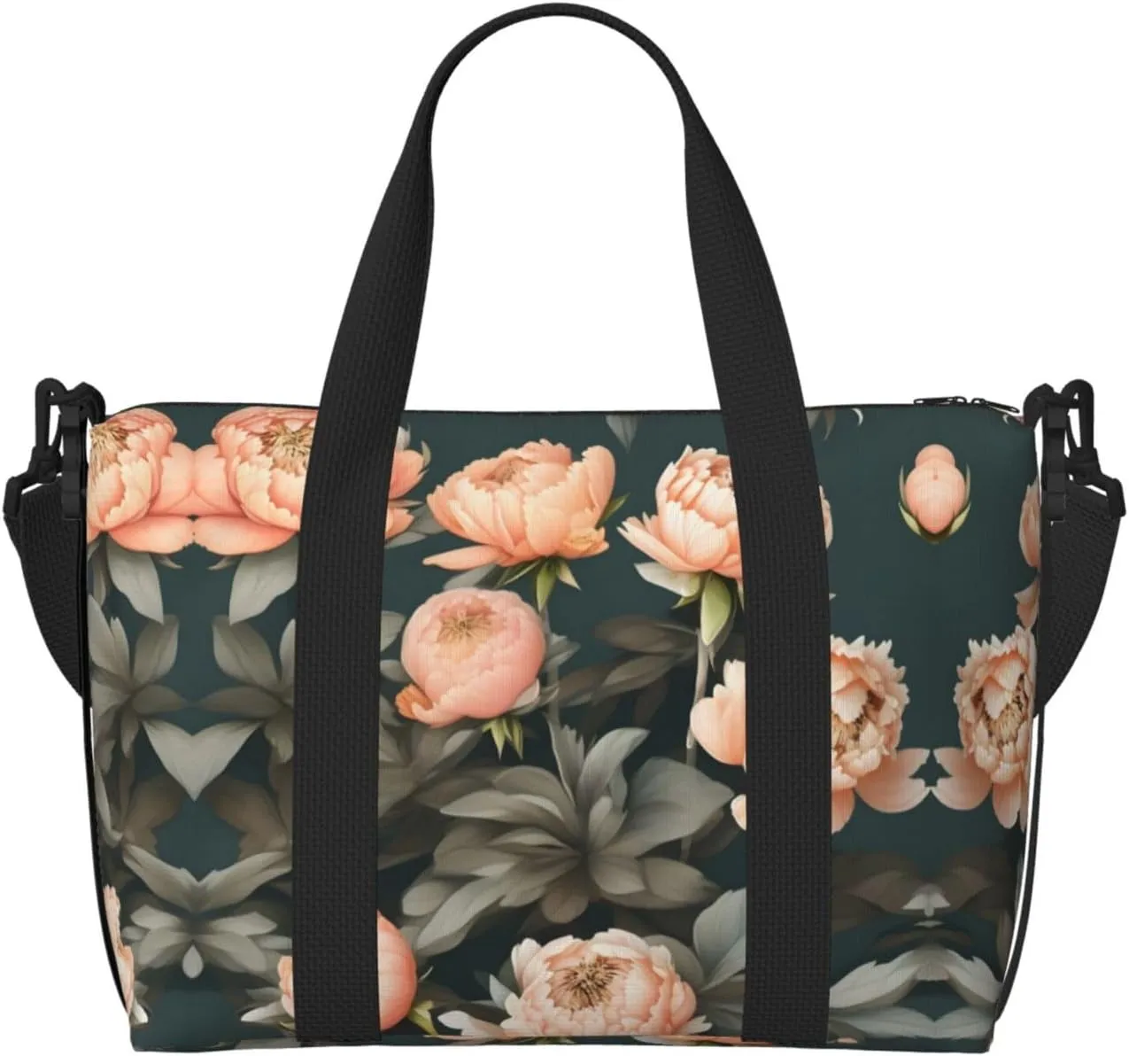 Peach Peony Versatile Personal Item Travel Bags for Women - Spacious Duffel Bags for Traveling, Gym Bags for Men