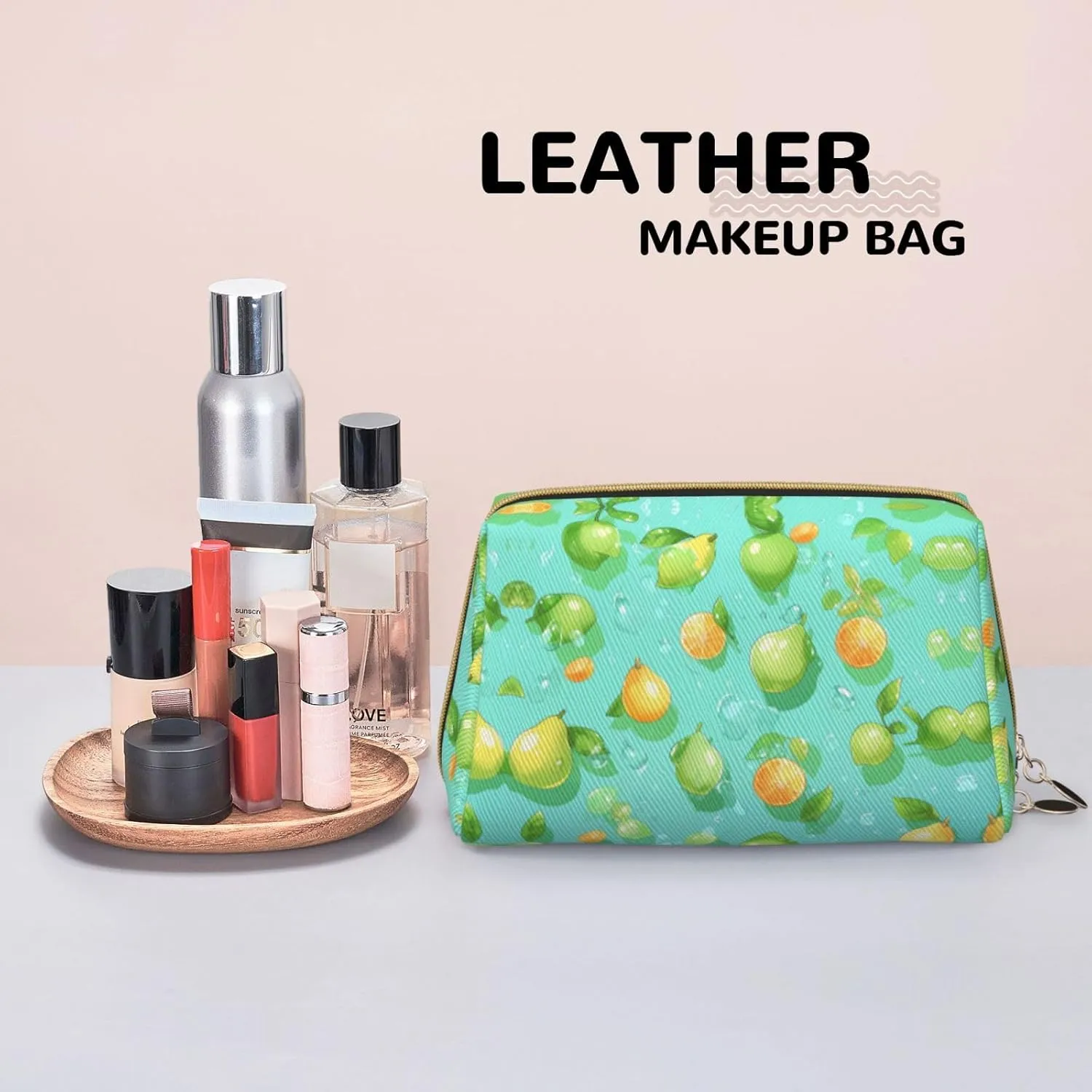 Pear Cartoon Picturemakeup Bag Organizer,Toiletry Cosmetic Bag,Zipper Pouch Brushes Storage Case(Large), CMC-11878