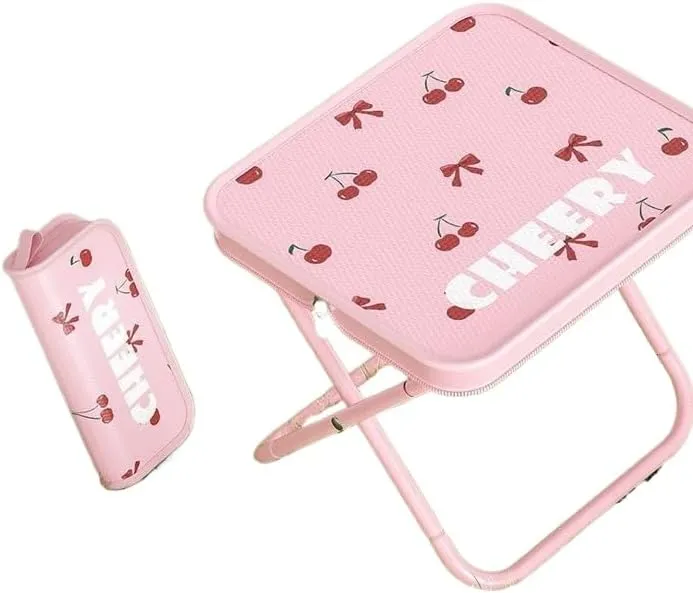Pencil Case Folding Stool Fishing Chair Portable Outdoor Mazar Camping Subway (Cherry Powder)