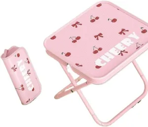 Pencil Case Folding Stool Fishing Chair Portable Outdoor Mazar Camping Subway (Cherry Powder)