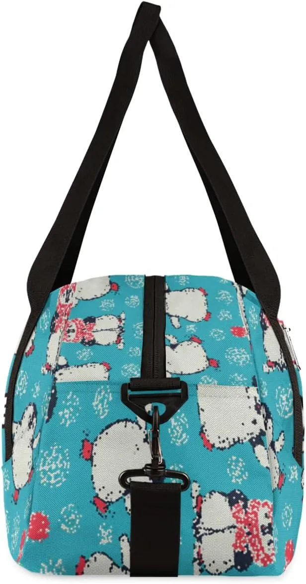 Penguins Cartoon Personalized Kids Duffel Bag for Girls Boys, Penguins Debris Custom Name Dance Bag Overnight Small Duffel Bag Carry On Weekend Sports Travel Bag for School Practice Gymnastics Ballet