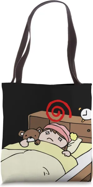 Person Feeling Sick in Bed Tote Bag
