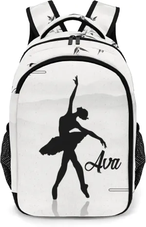 Personalized Ballet Art Backpack Casual Bag Daypack for Women Men Camping Hiking