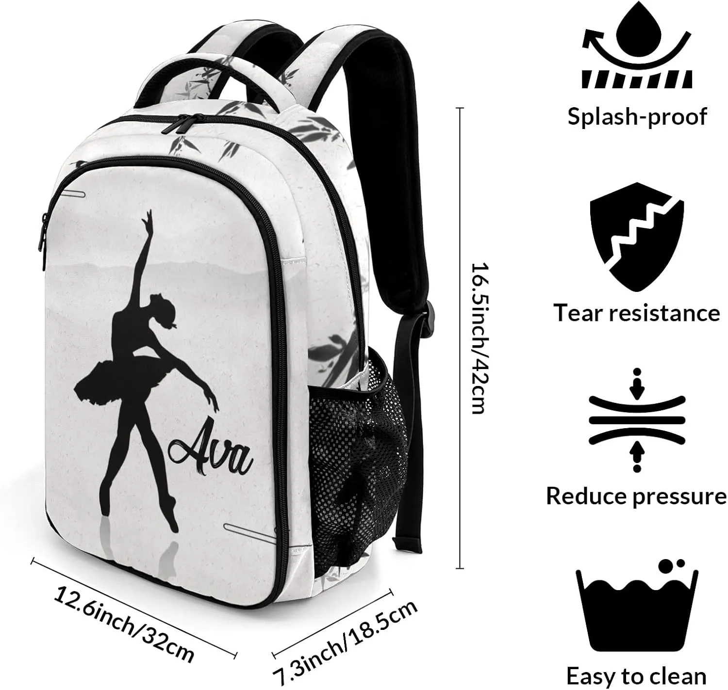 Personalized Ballet Art Backpack Casual Bag Daypack for Women Men Camping Hiking