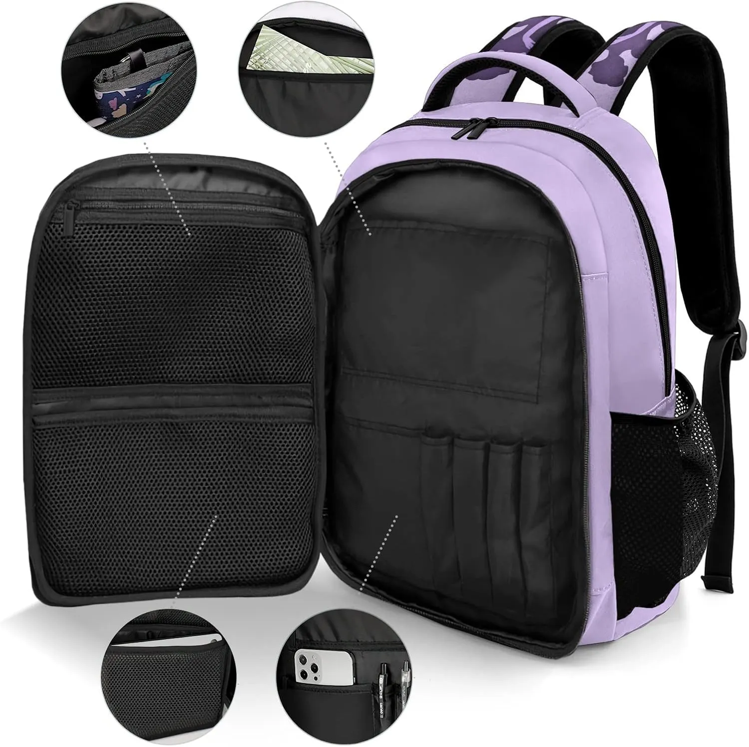 Personalized Ballet Girl Purple Backpack Casual Bag Daypack Laptop Bag for Family Party Gift