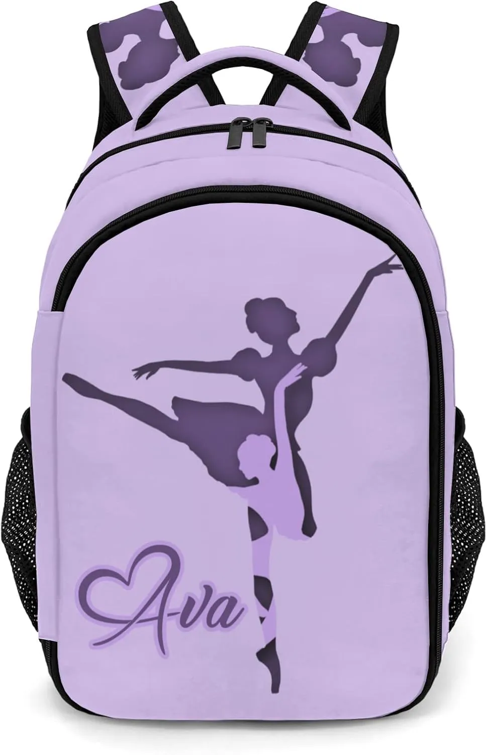 Personalized Ballet Girl Purple Backpack Casual Bag Daypack Laptop Bag for Family Party Gift