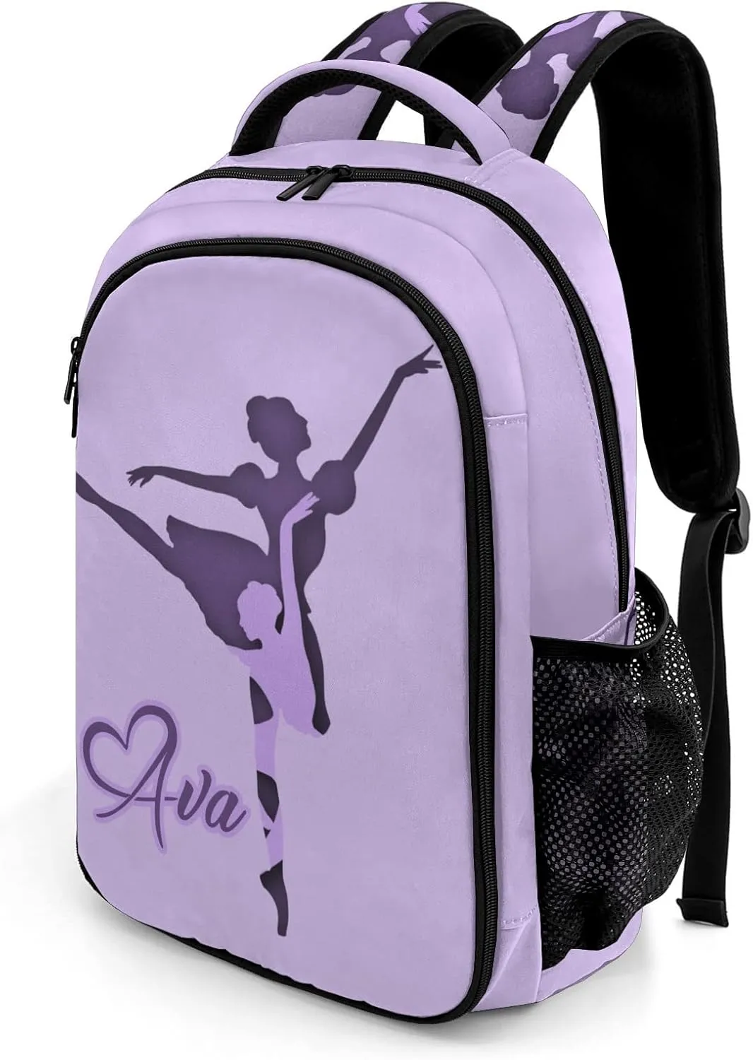 Personalized Ballet Girl Purple Backpack Casual Bag Daypack Laptop Bag for Family Party Gift