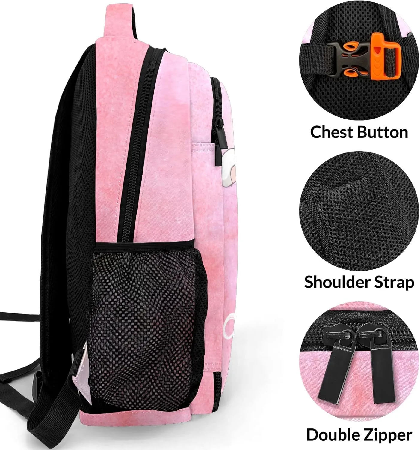 Personalized Ballet Rabbit Pink Backpack Casual Bag Daypack Laptop Bag for Family Party Gift