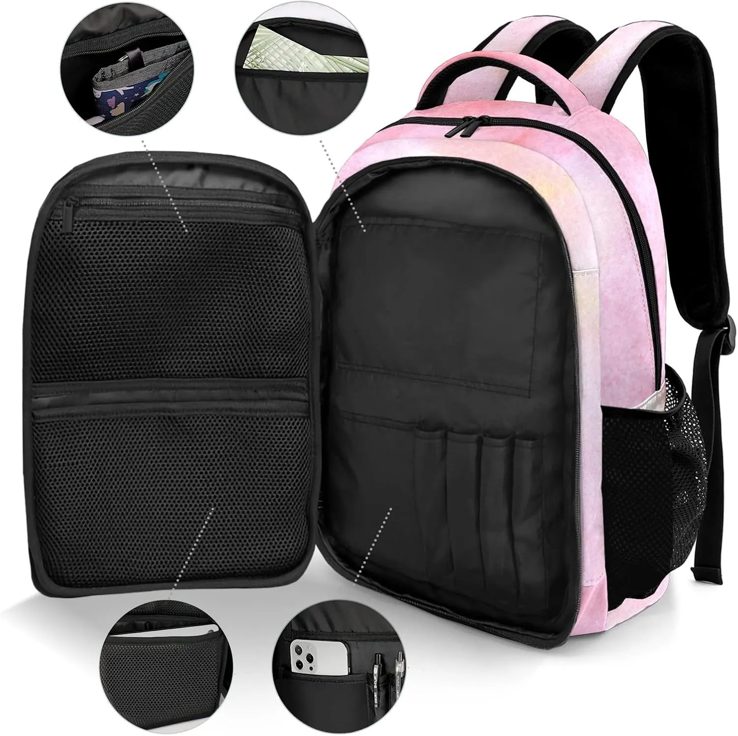Personalized Ballet Rabbit Pink Backpack Casual Bag Daypack Laptop Bag for Family Party Gift