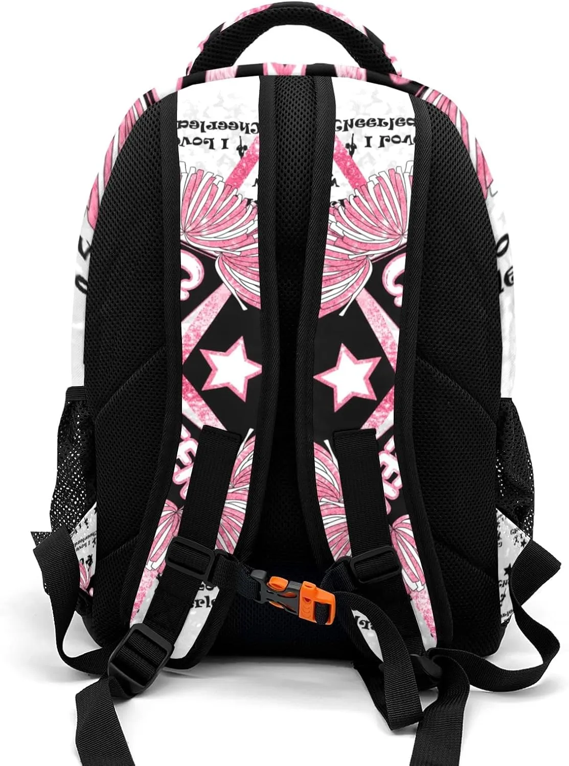 Personalized Cheer Coach Backpack Multifunctional Waterproof Laptop Bag for Boy Girl Travel Gift Cheerleader Pink Black Bling Print