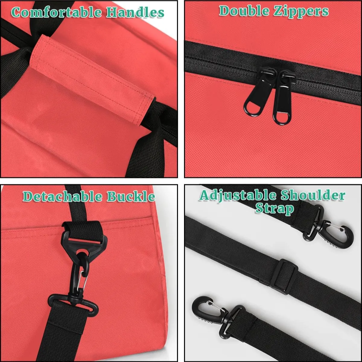 Personalized Cheer Duffel Bags, Custom Cheerleader Dance Sport Bags, Customized Cheerleading Travel Overnight Weekender Bags with Name, Coral Red
