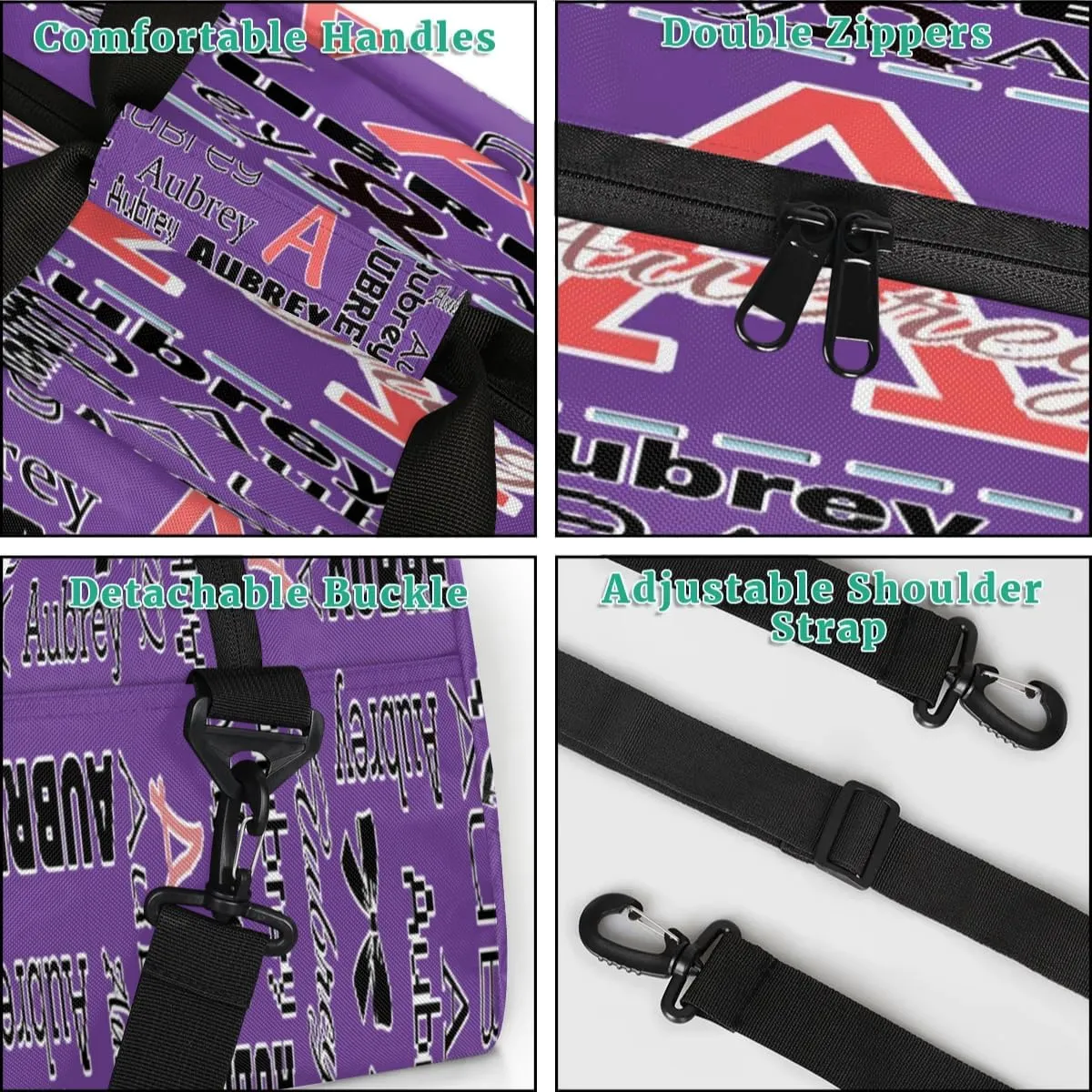 Personalized Cheer Duffle Bag for Cheerleaders, Custom Cheerleading Gym Bag for Women, Cheer Duffel Bag with Name Overnight Weekender Bags Customized Gifts (Dark Purple)