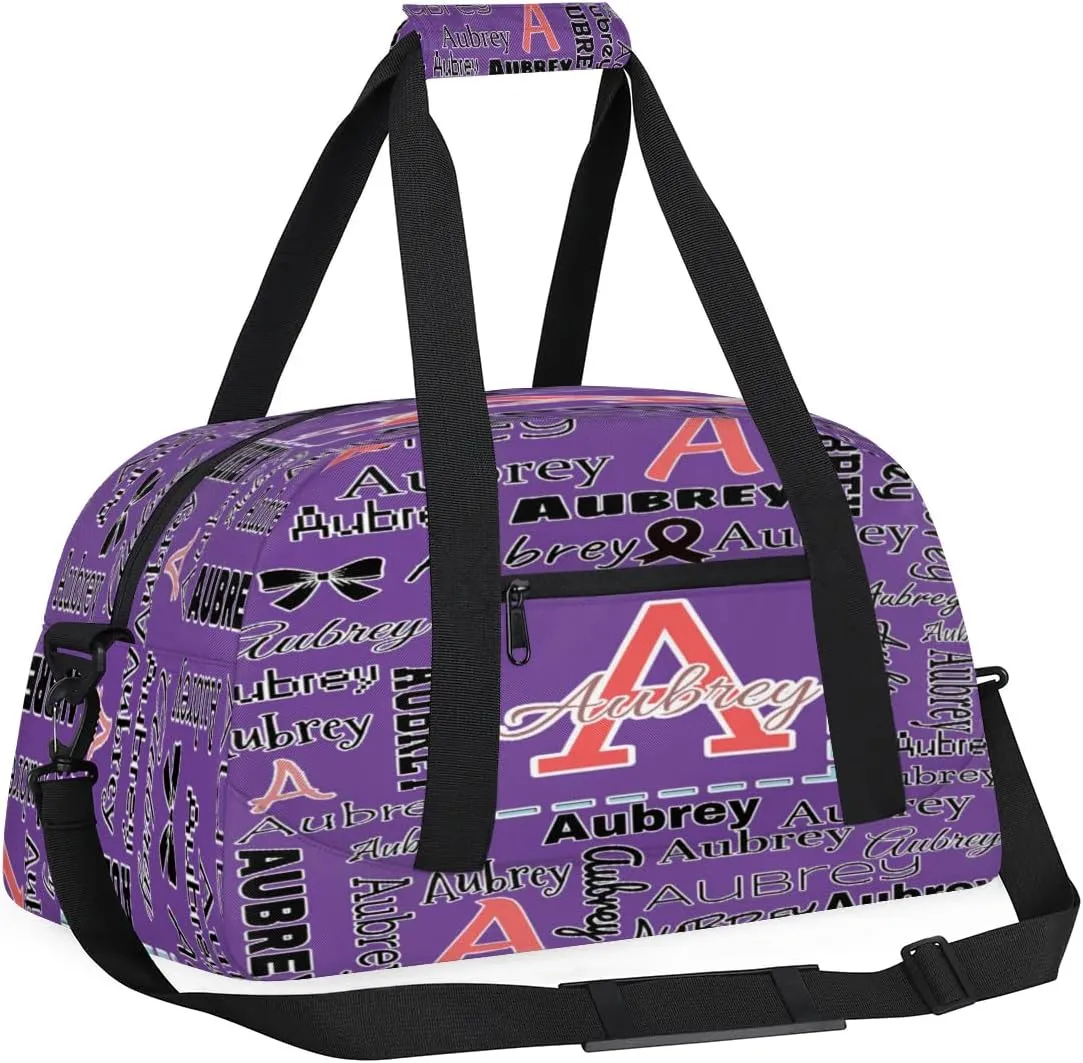 Personalized Cheer Duffle Bag for Cheerleaders, Custom Cheerleading Gym Bag for Women, Cheer Duffel Bag with Name Overnight Weekender Bags Customized Gifts (Dark Purple)