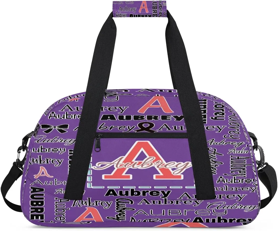 Personalized Cheer Duffle Bag for Cheerleaders, Custom Cheerleading Gym Bag for Women, Cheer Duffel Bag with Name Overnight Weekender Bags Customized Gifts (Dark Purple)