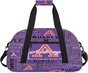 Personalized Cheer Duffle Bag for Cheerleaders, Custom Cheerleading Gym Bag for Women, Cheer Duffel Bag with Name Overnight Weekender Bags Customized Gifts (Dark Purple)