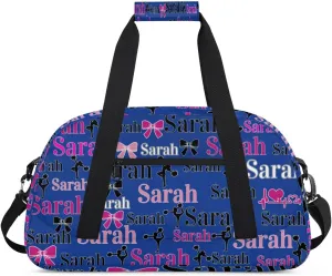 Personalized Cheer Duffle Bags, Custom Cheerleading Gym Bag for Women, Cheer Duffel Bag with Name Overnight Weekender Bags Customized Gifts for Cheerleaders (Cobalt Blue)