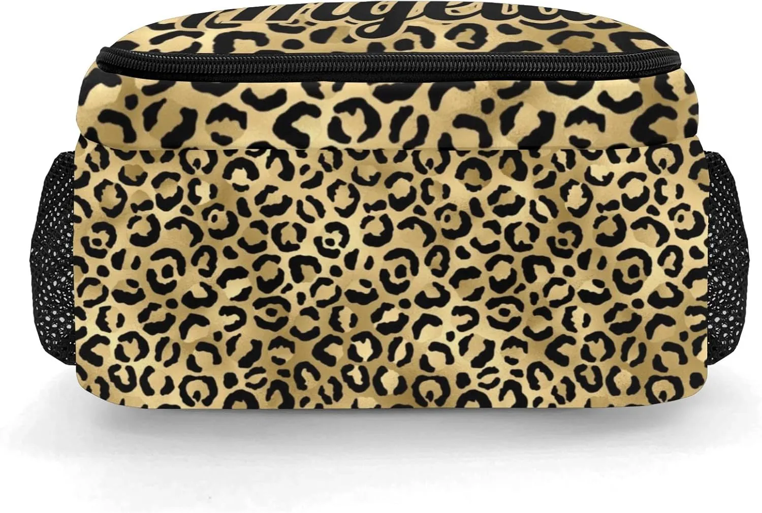 Personalized Cheerleader Backpack Casual Bag Daypack for Women Men Camping Hiking Leopard Print Yellow Cheerleading