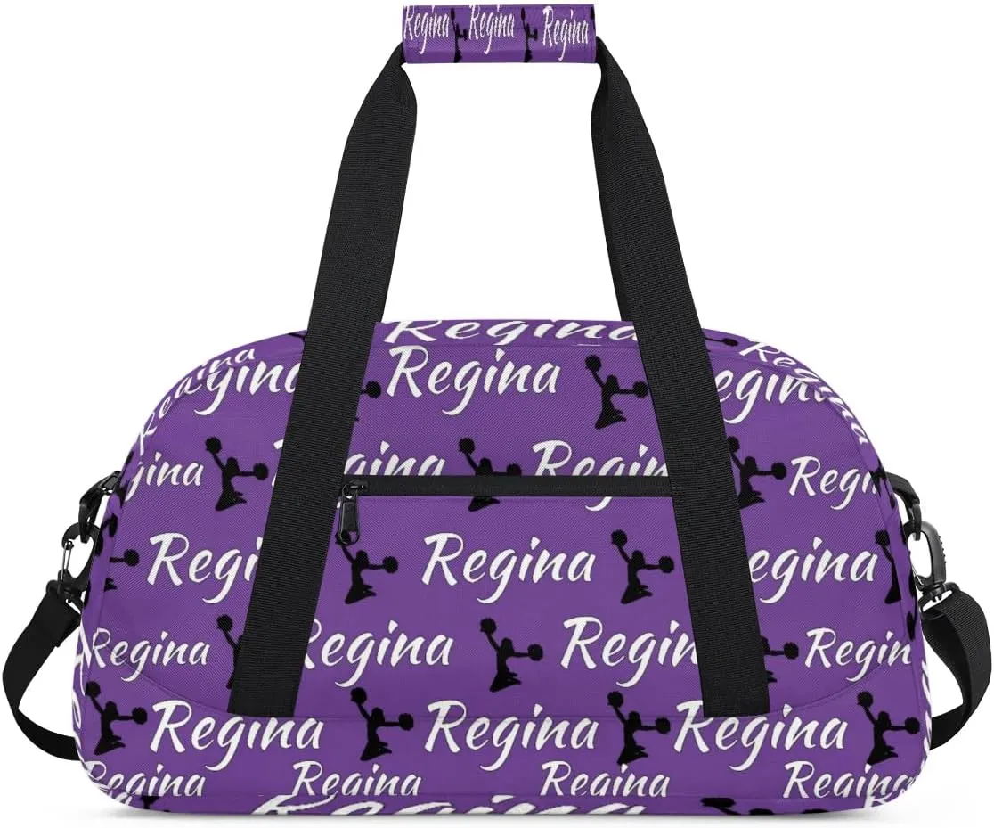 Personalized Cheerleader Bag Dance Bag for Women, Custom Gym Bag Sport Duffel Bags, Weekender Bags Travel Duffel Bag Cheerleader, Dark Purple