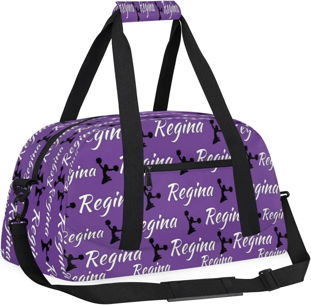 Personalized Cheerleader Bag Dance Bag for Women, Custom Gym Bag Sport Duffel Bags, Weekender Bags Travel Duffel Bag Cheerleader, Dark Purple