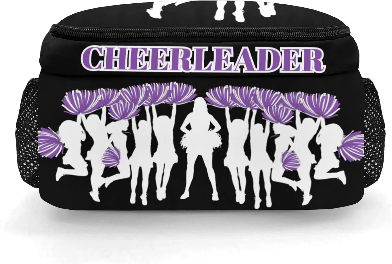 personalized Cheerleaders Cheer Pom Purple Backpack Custom Name Large Capacity Shoulder Bags for Sports Party
