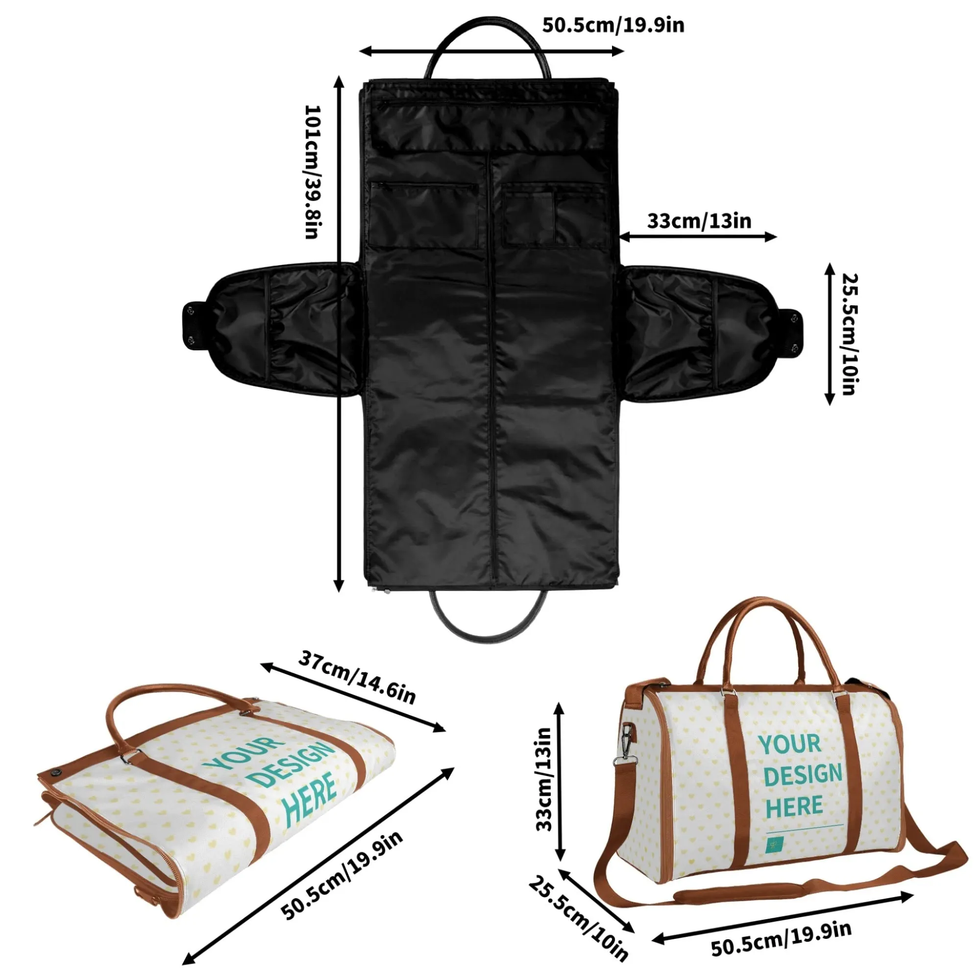 Personalized Foldable Travel Duffel Bag for Women & Men Portable Travel Luggage Bag