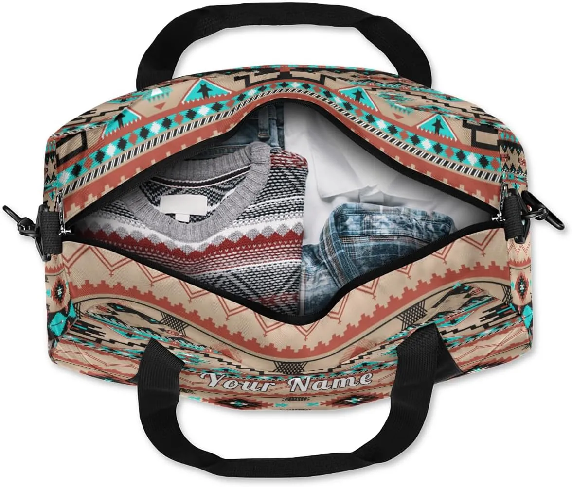 Personalized Kids Duffel Bag African Navajo Aztec,Custom Sport Gym Bag for Boys Girls,WWeekender Overnight Bags Travel Duffel Bag,Customized Kids Gift