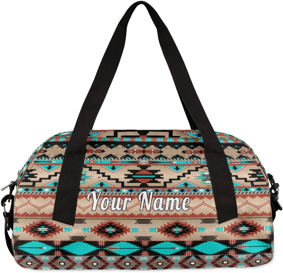 Personalized Kids Duffel Bag African Navajo Aztec,Custom Sport Gym Bag for Boys Girls,WWeekender Overnight Bags Travel Duffel Bag,Customized Kids Gift