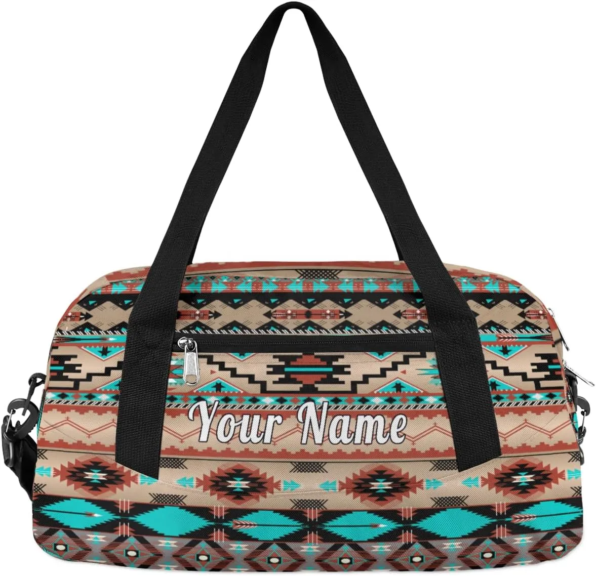 Personalized Kids Duffel Bag African Navajo Aztec,Custom Sport Gym Bag for Boys Girls,WWeekender Overnight Bags Travel Duffel Bag,Customized Kids Gift