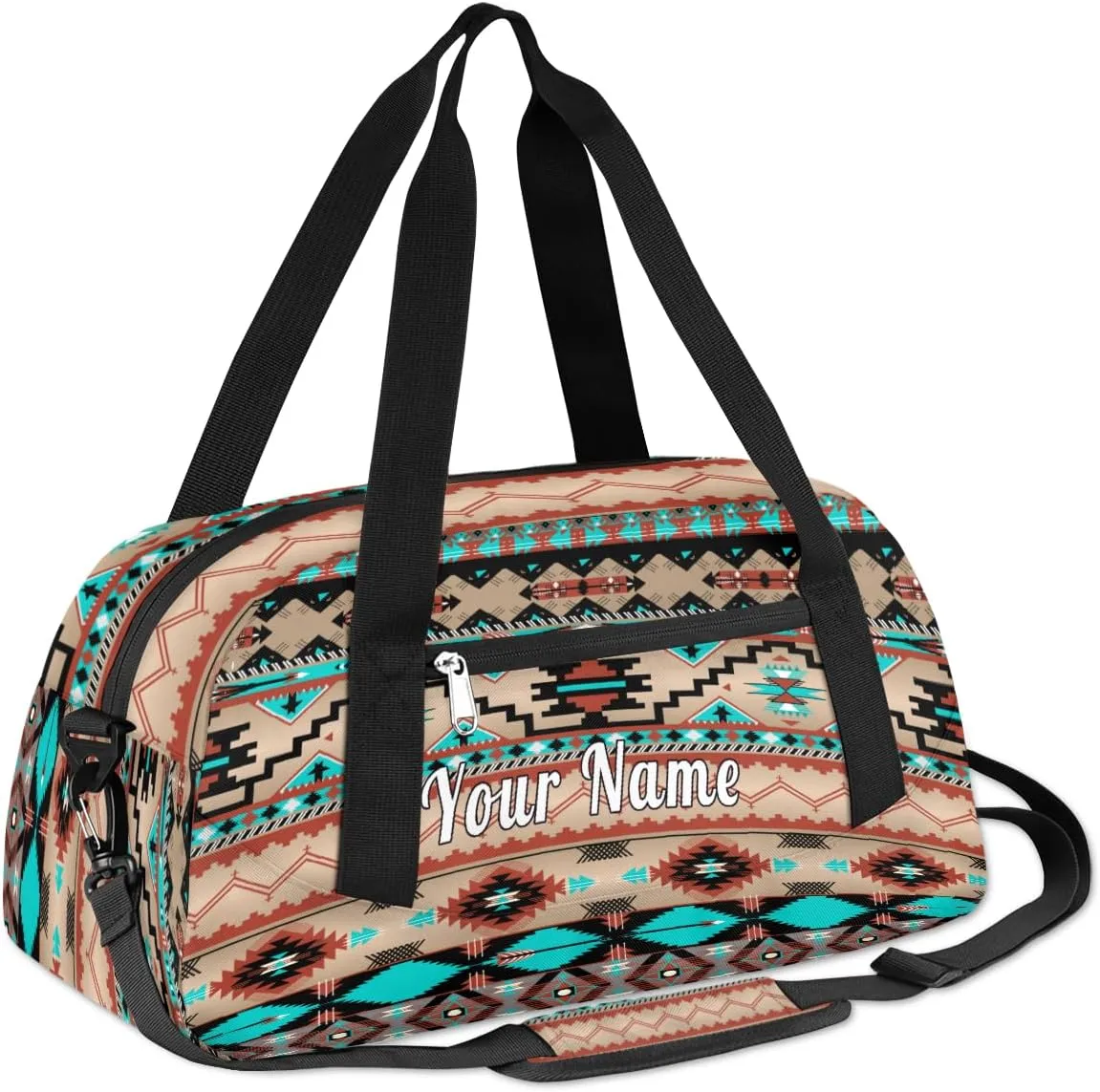 Personalized Kids Duffel Bag African Navajo Aztec,Custom Sport Gym Bag for Boys Girls,WWeekender Overnight Bags Travel Duffel Bag,Customized Kids Gift