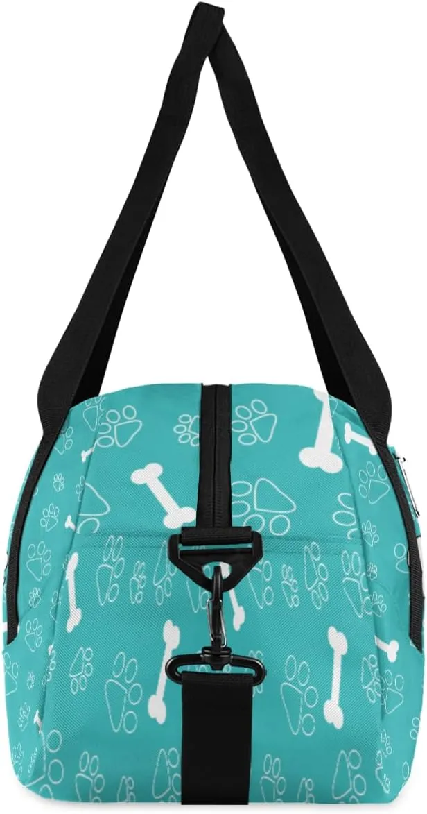 Personalized Kids Duffel Bag Cute Animal Paw Dog Print,Custom Sport Gym Bag for Boys Girls,WWeekender Overnight Bags Travel Duffel Bag,Customized Kids Gift